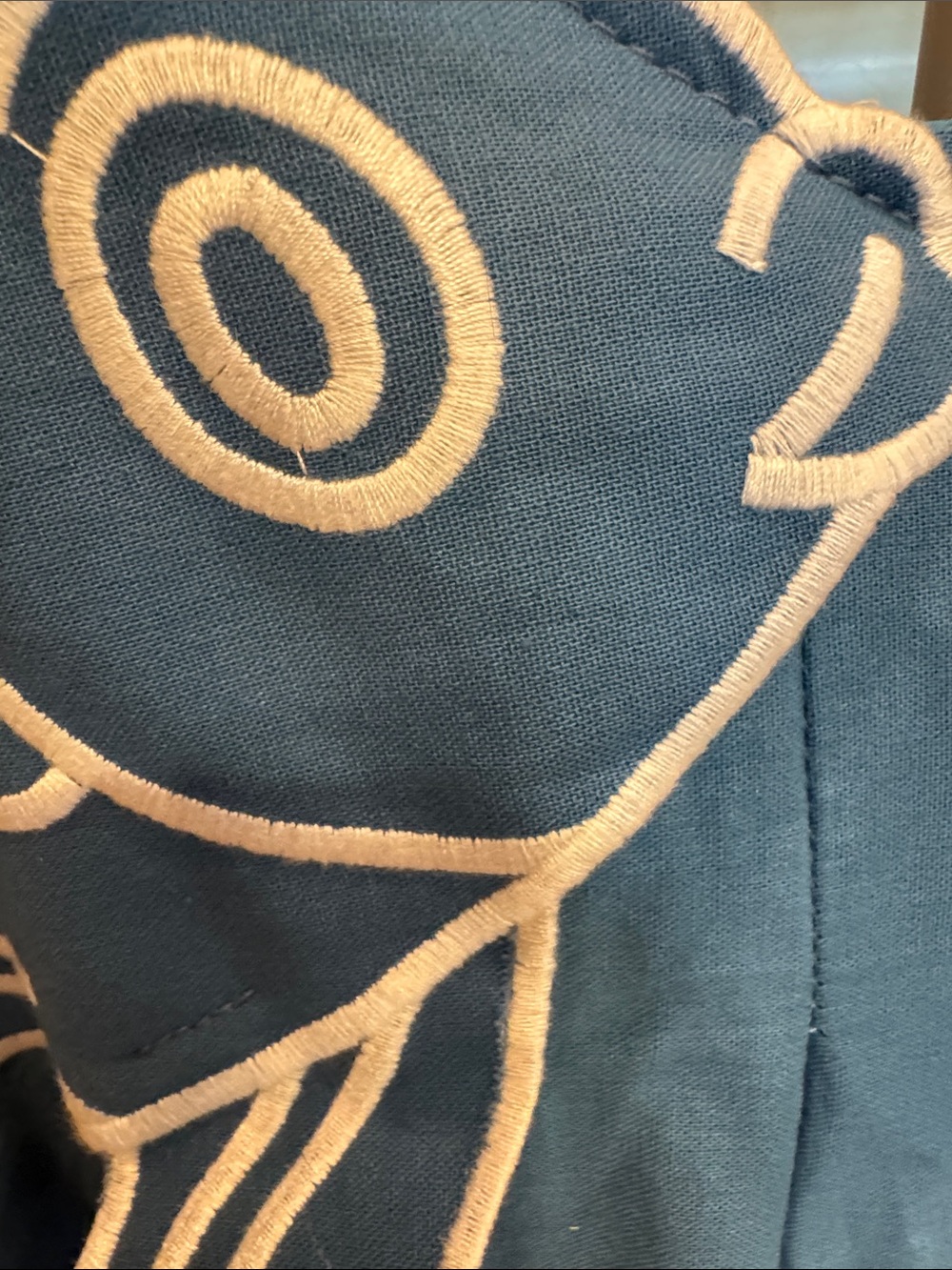 Blue Maxi Dress with Embroidered Fish Bust - Picture 9 of 15